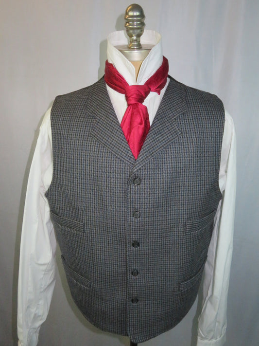 Men's Notch Vest - Frontier Midnight Black Grey Navy Houndstooth
