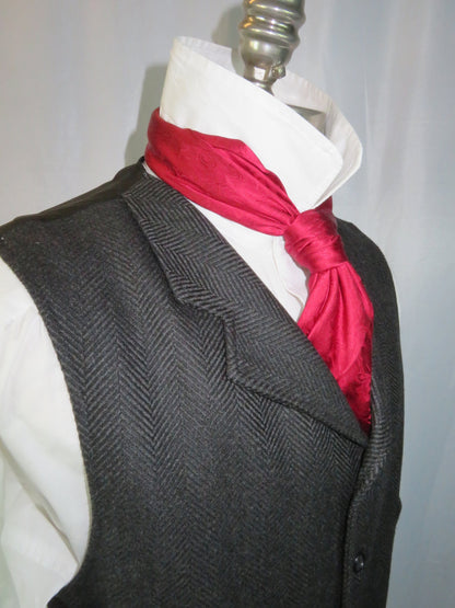 Men's Notch Vest - Charcoal Wide Herringbone f98
