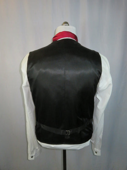 Men's Notch Vest - Charcoal Wide Herringbone f98