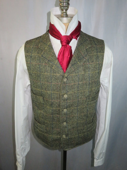 Dark Herringbone with Navy and Tan Windowpane