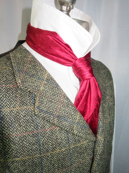Dark Herringbone with Navy and Tan Windowpane