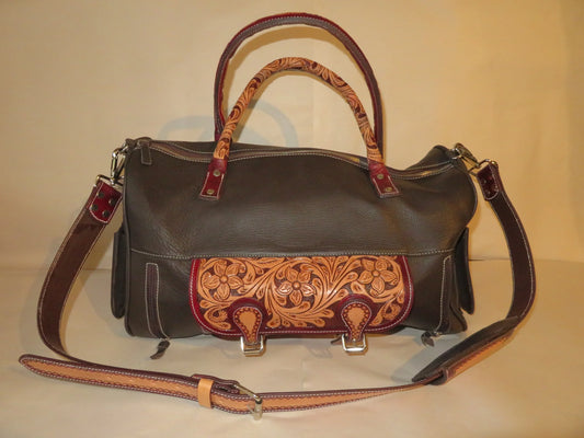 Black Leather Weekender Bag