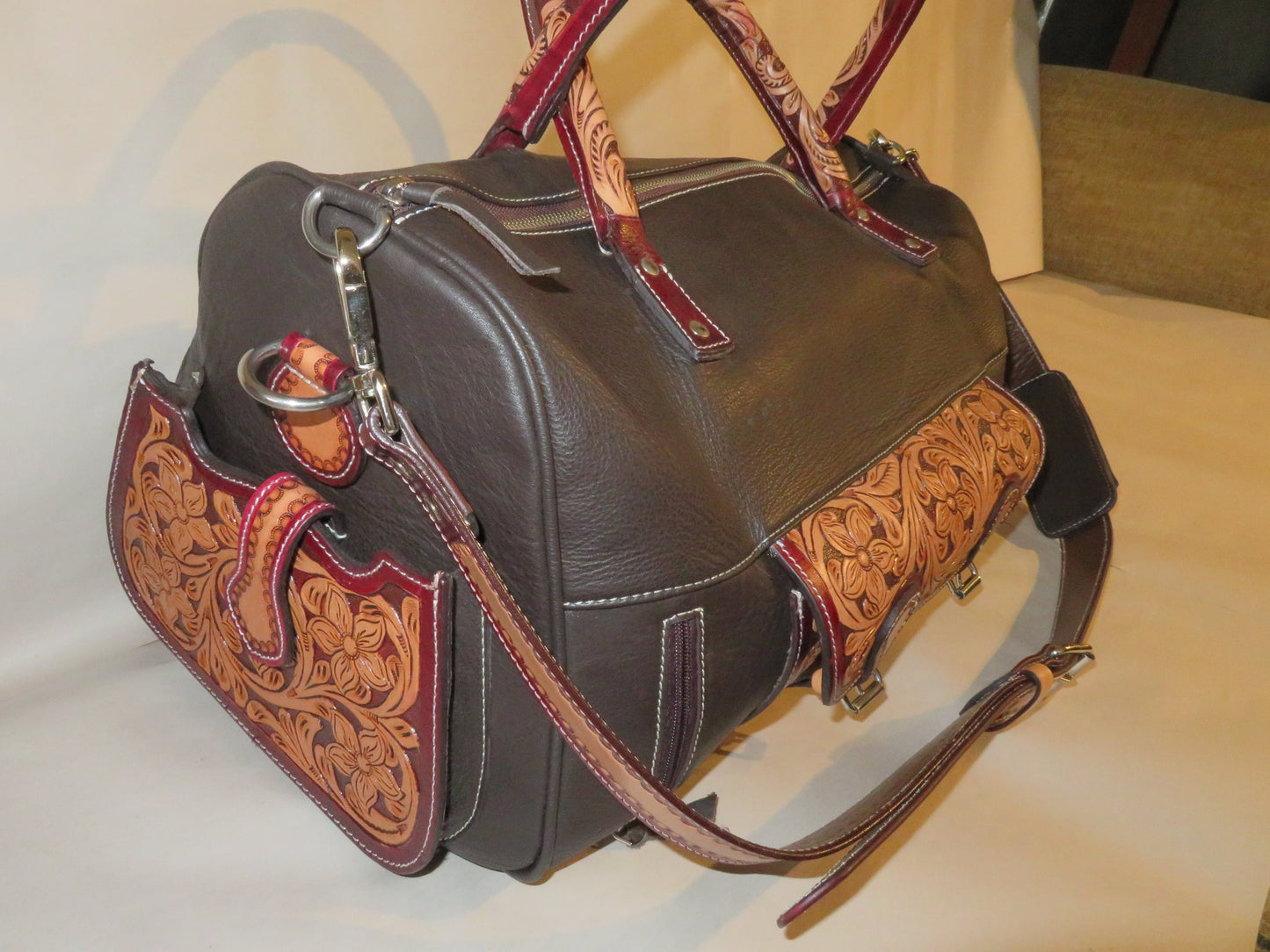 Black Leather Weekender Bag