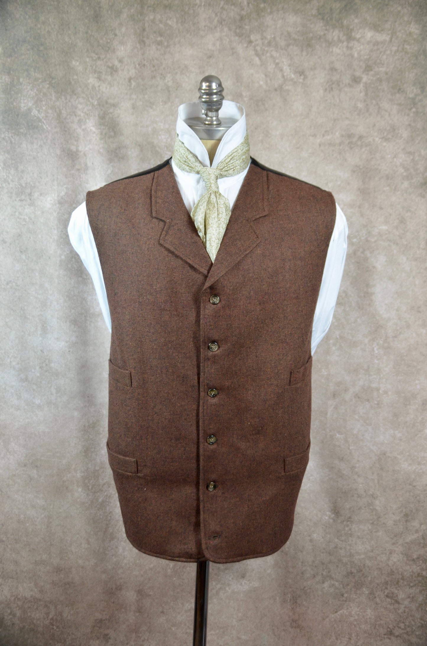 Men's Notch Vest - Clay and Rust Donegal 207b