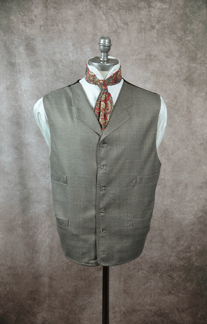 Men's Notch Vest - Tan and Brown Glen Plaid f94
