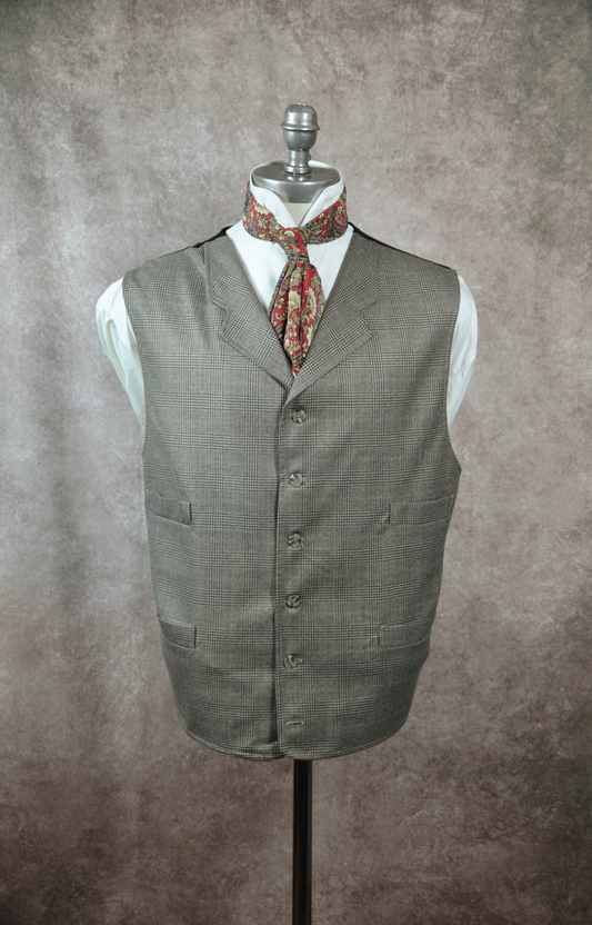 Men's Notch Vest - Tan and Brown Glen Plaid f94