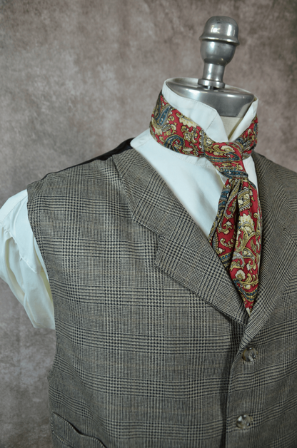 Men's Notch Vest - Tan and Brown Glen Plaid f94