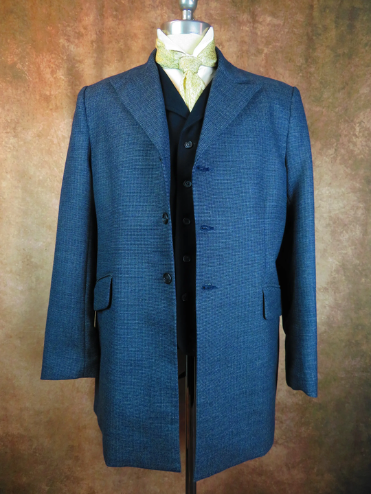 Men's Town Coat - Black and Blue Check
