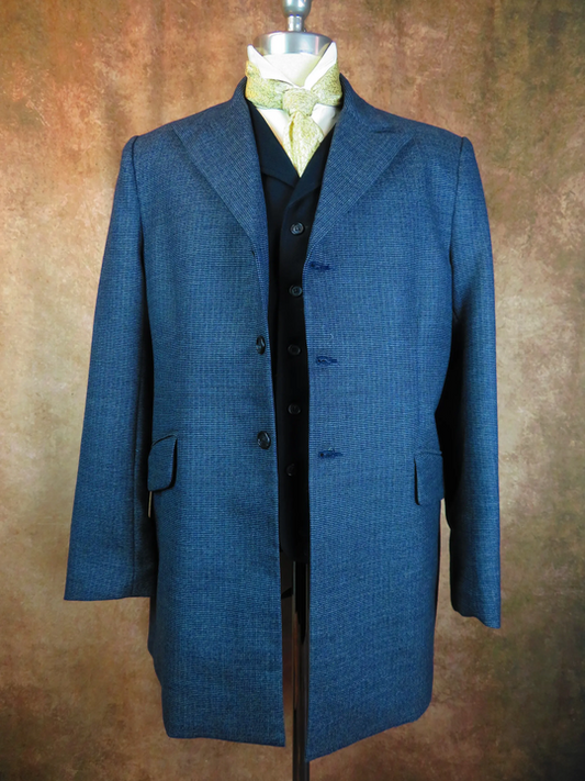 Men's Town Coat - Black and Blue Check