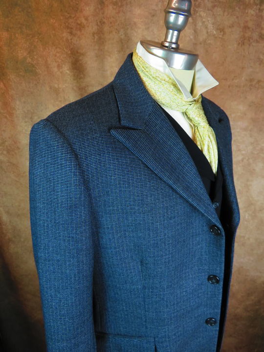 Men's Town Coat - Black and Blue Check