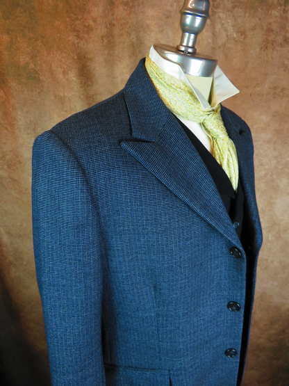 Men's Town Coat - Black and Blue Check