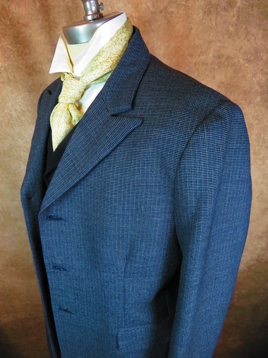 Men's Town Coat - Black and Blue Check