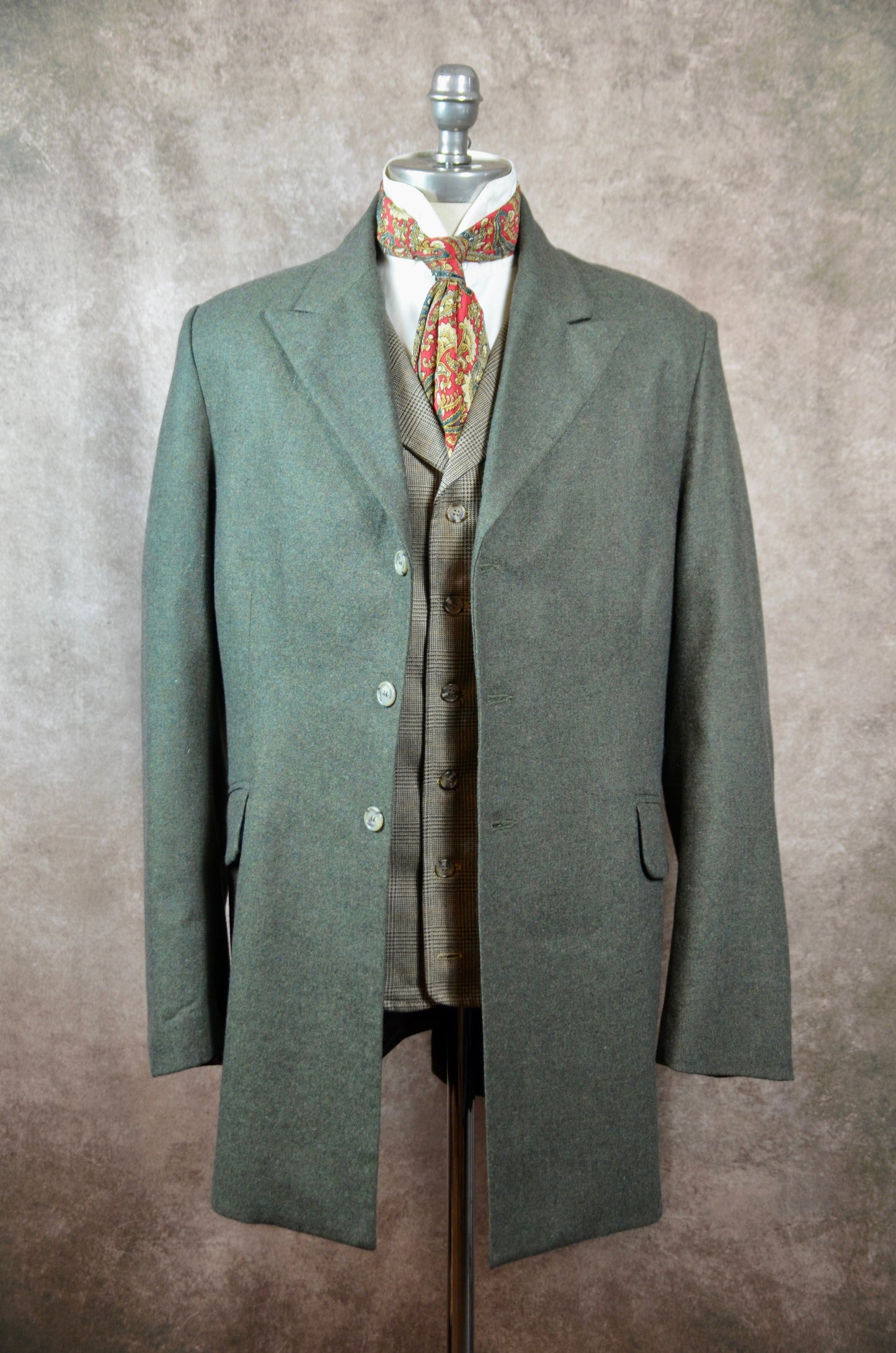 Men's Town Coat - Fern Green Tweed #208-B