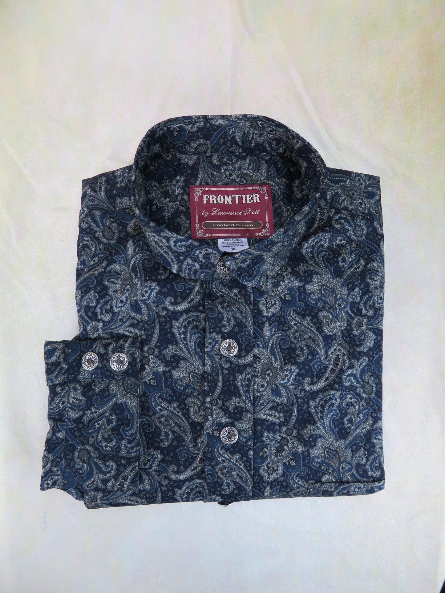 Admiral Blue Floral Paisley Men's Dakota Shirt