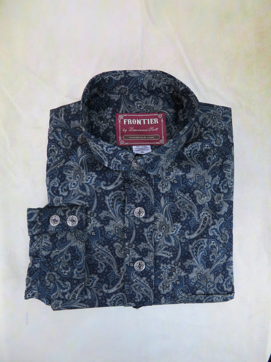 Admiral Blue Floral Paisley Men's Dakota Shirt