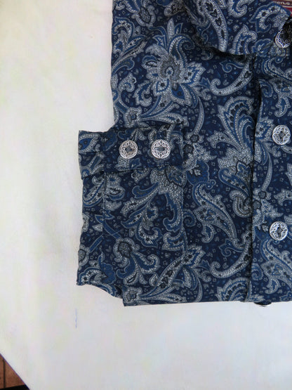 Admiral Blue Floral Paisley Men's Dakota Shirt