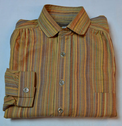 Taupe Stoneworks Stripe Men's Victorian Shirt