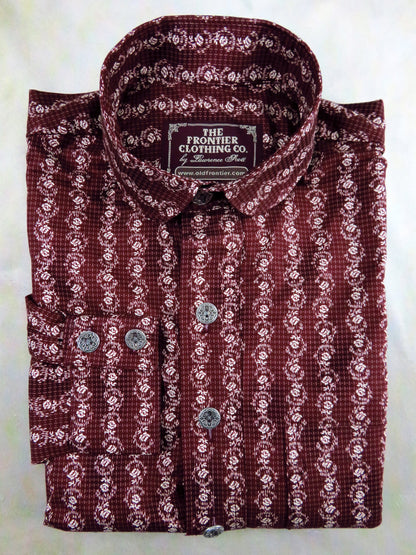 Red Floral Stripe Men's Dakota Shirt