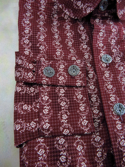 Red Floral Stripe Men's Dakota Shirt