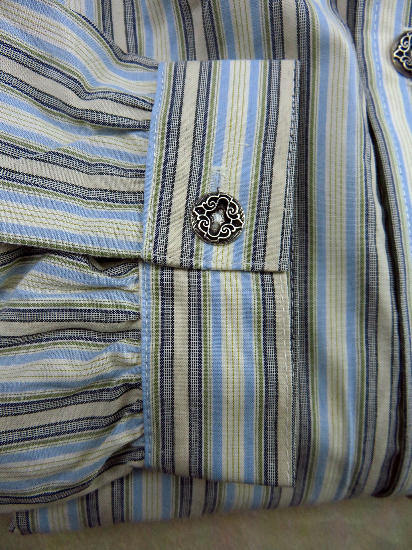 Periwinkle and Black Stripe Victorian Shirt
