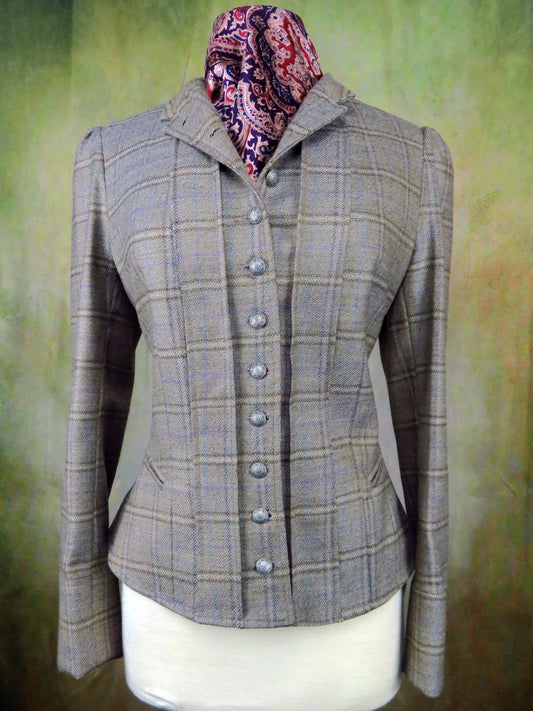 Women's Victoriana Jacket - Burlywood Brown Windowpane f63
