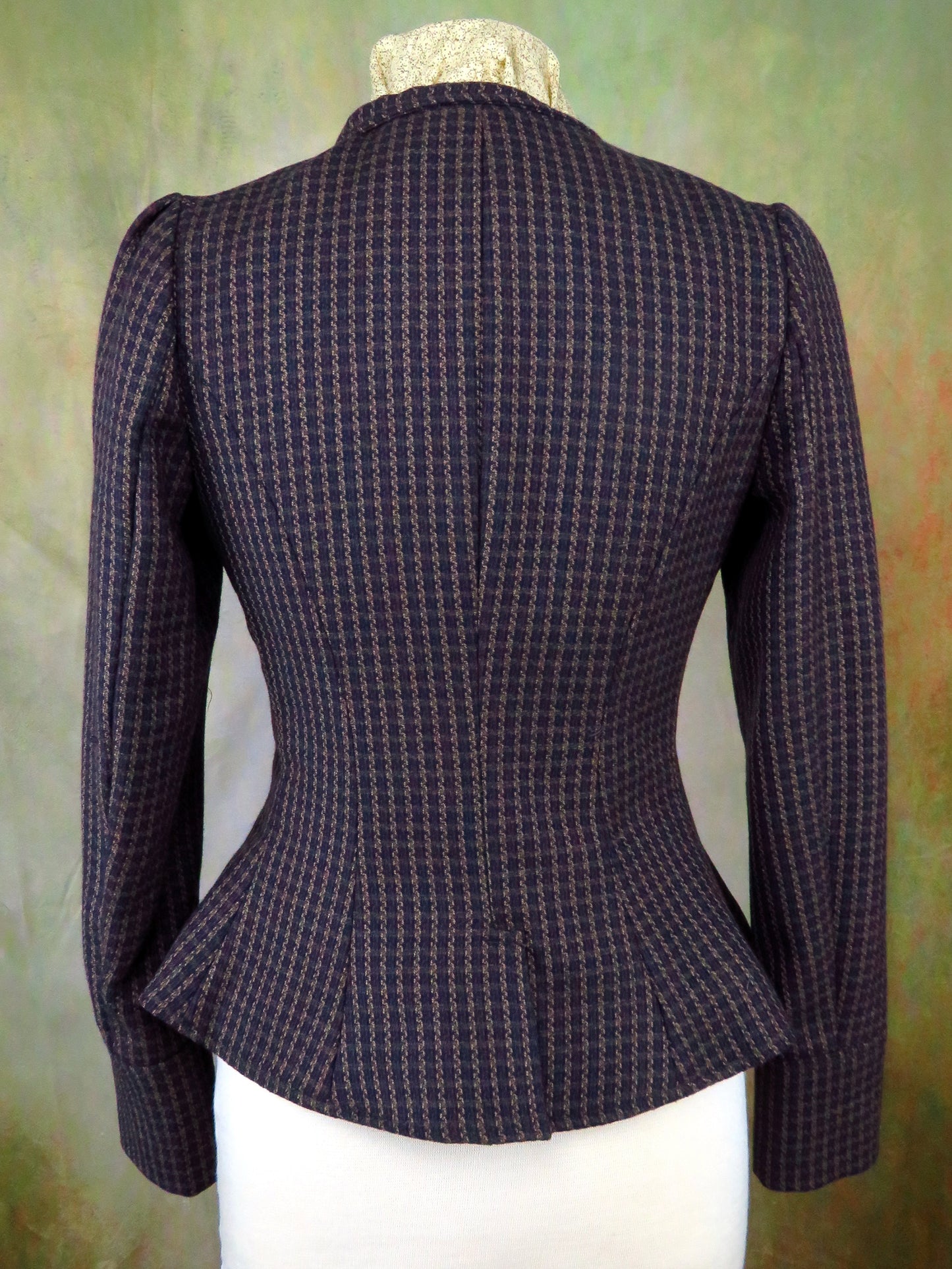 Women's Victoriana Jacket - Gold and Rust Mini Check f60