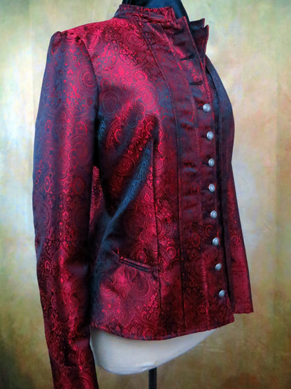 Women's Victoriana Jacket - Red Brocade