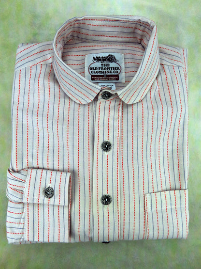 Red Dotted Stripe Men's Dakota Shirt