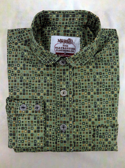 Seafoam Box Wallpaper Print Men's Dakota Shirt