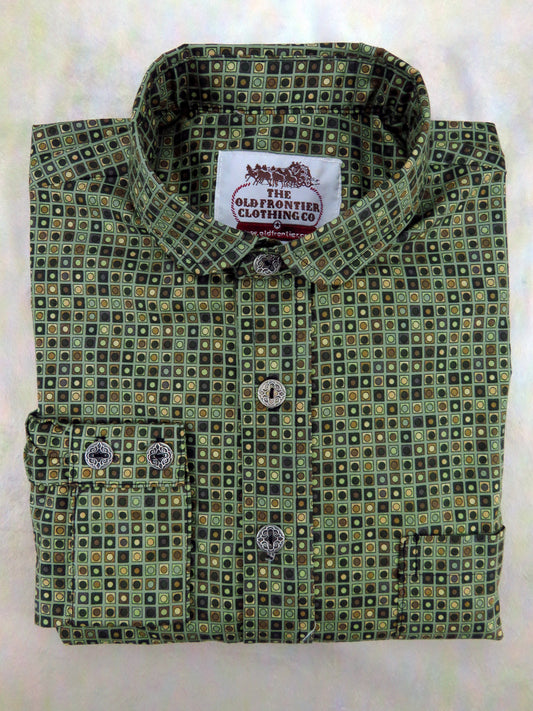 Seafoam Box Wallpaper Print Men's Dakota Shirt