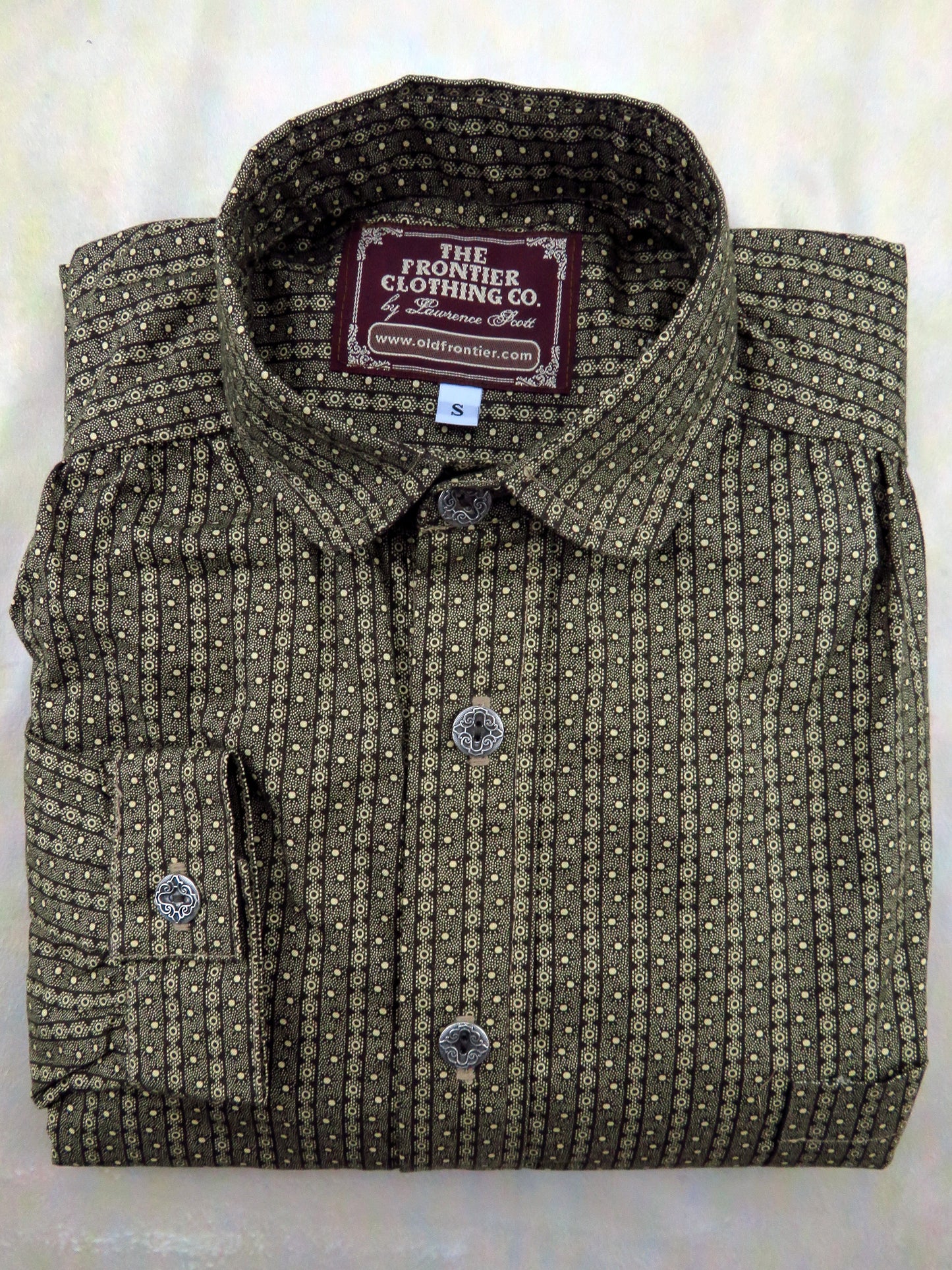 Mocha Brown and Cream Wallpaper Men's Victorian Shirt