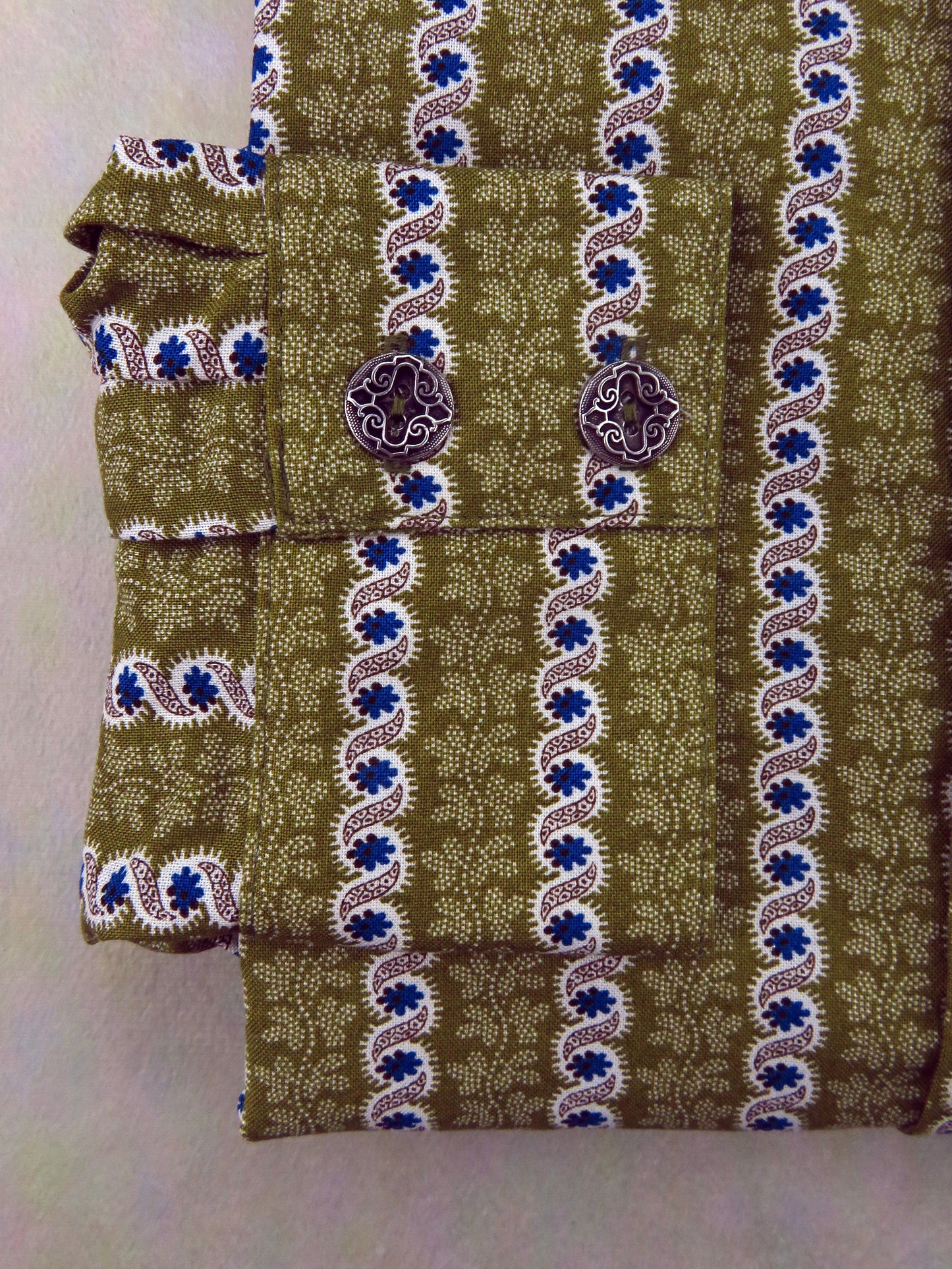 Turquoise and Olive Rope Stripe Men's Dakota Shirt