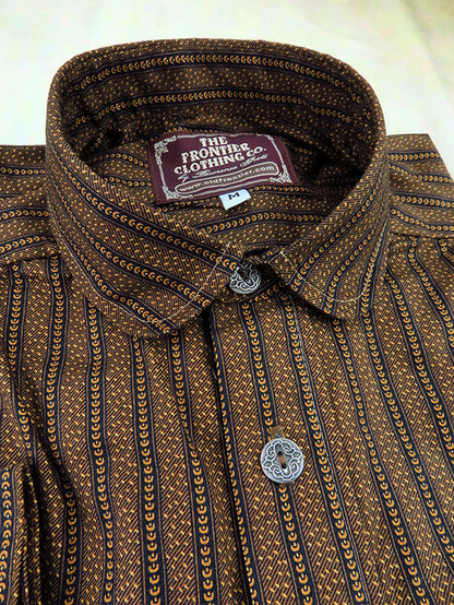 Mocha Stipple Stripe Victorian Shirt