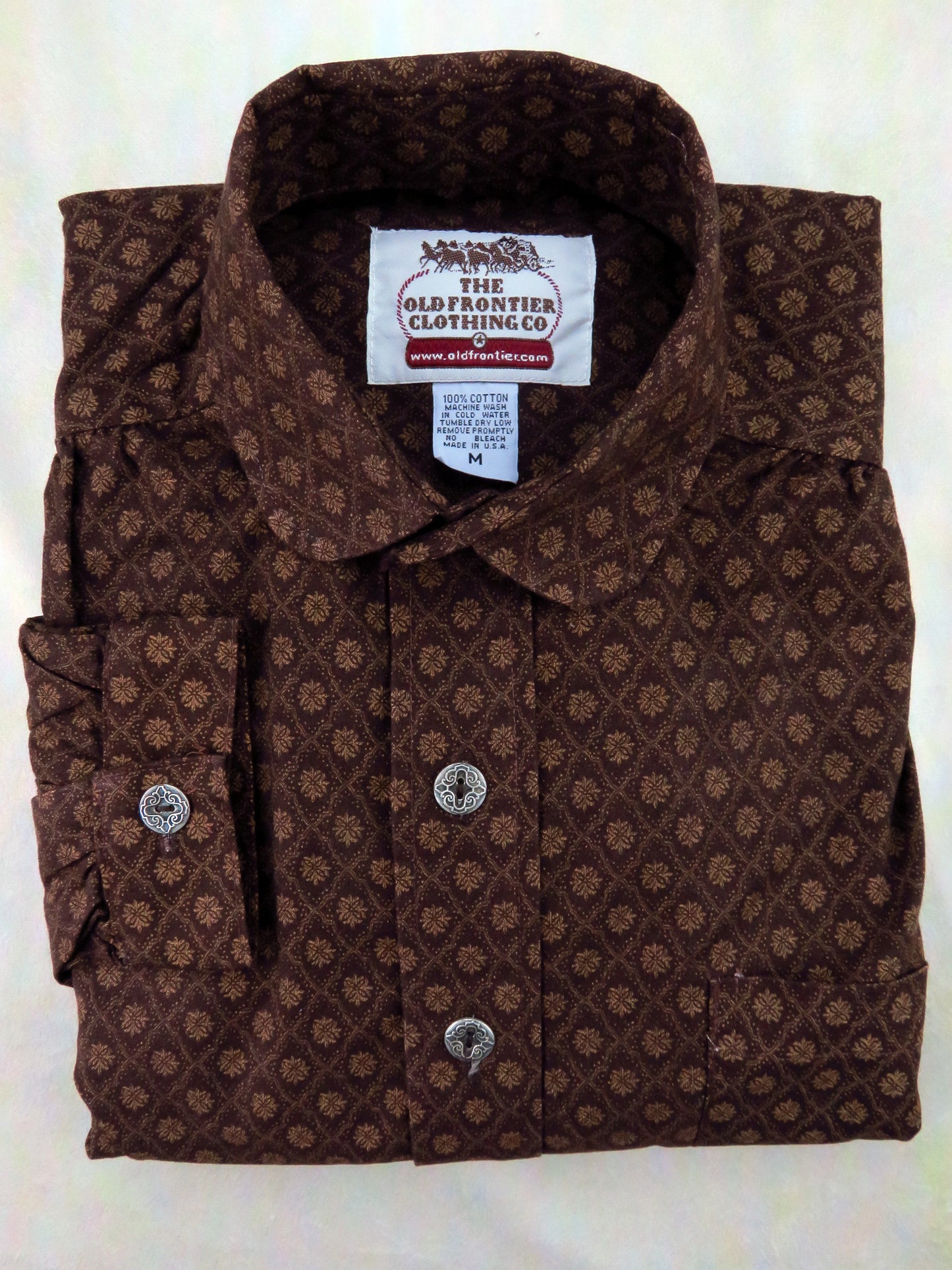 Chocolate Geometric Lattice Victorian Shirt