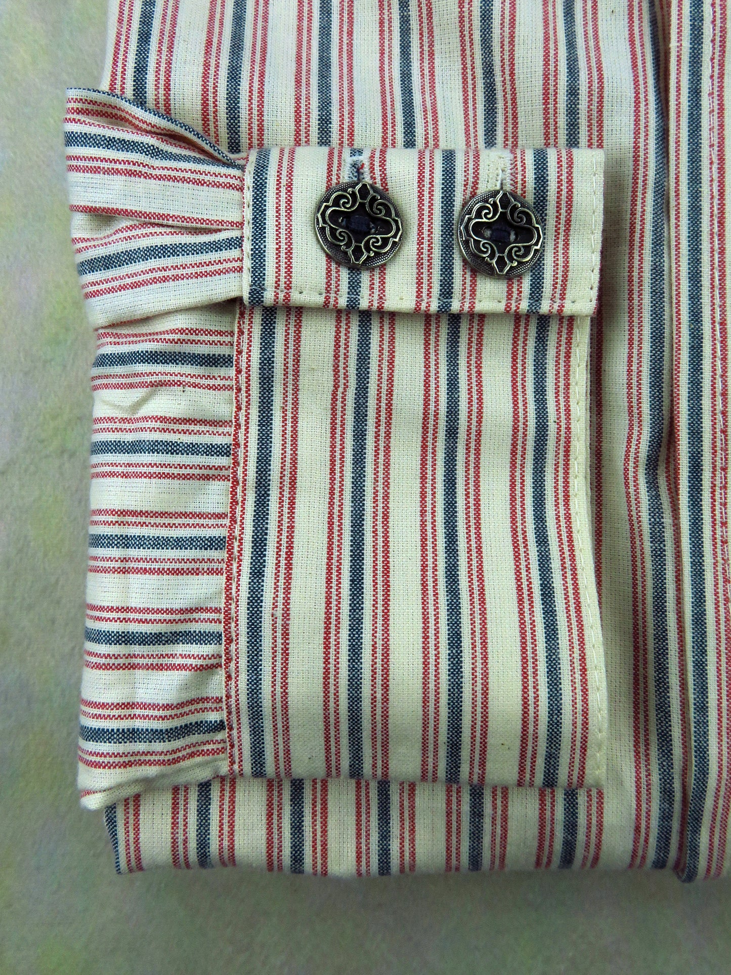 Indian Red and Grey Stripe Men's Dakota Shirt