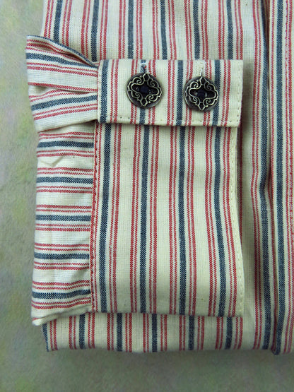 Indian Red and Grey Stripe Men's Dakota Shirt