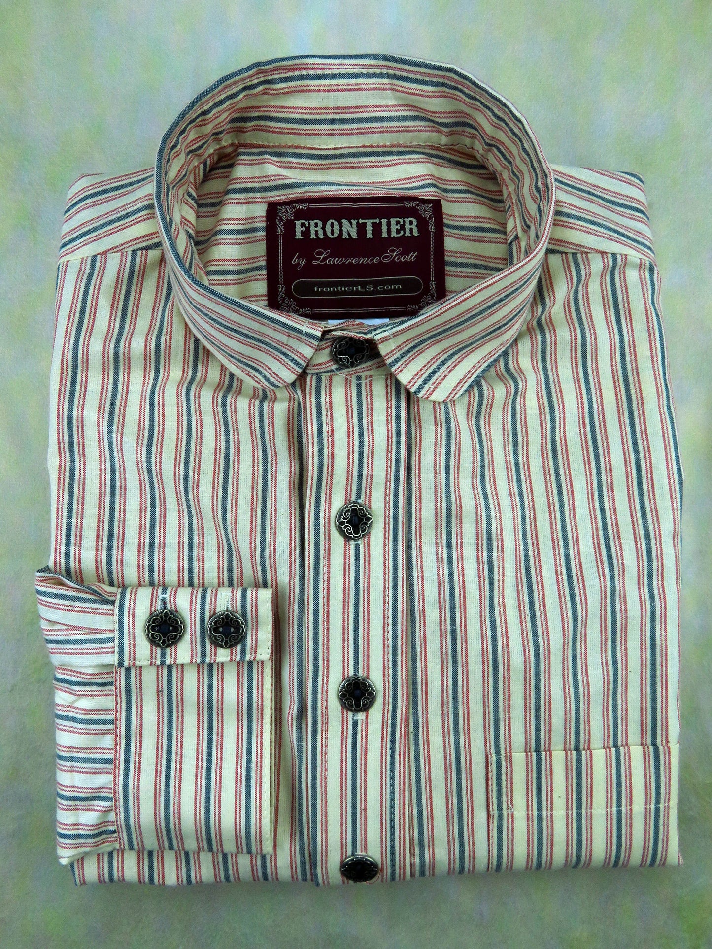 Indian Red and Grey Stripe Men's Dakota Shirt