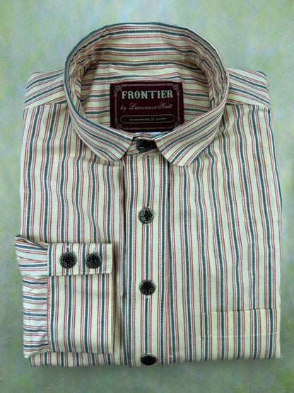 Indian Red and Grey Stripe Men's Dakota Shirt