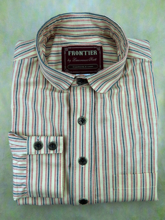 Indian Red and Grey Stripe Men's Dakota Shirt