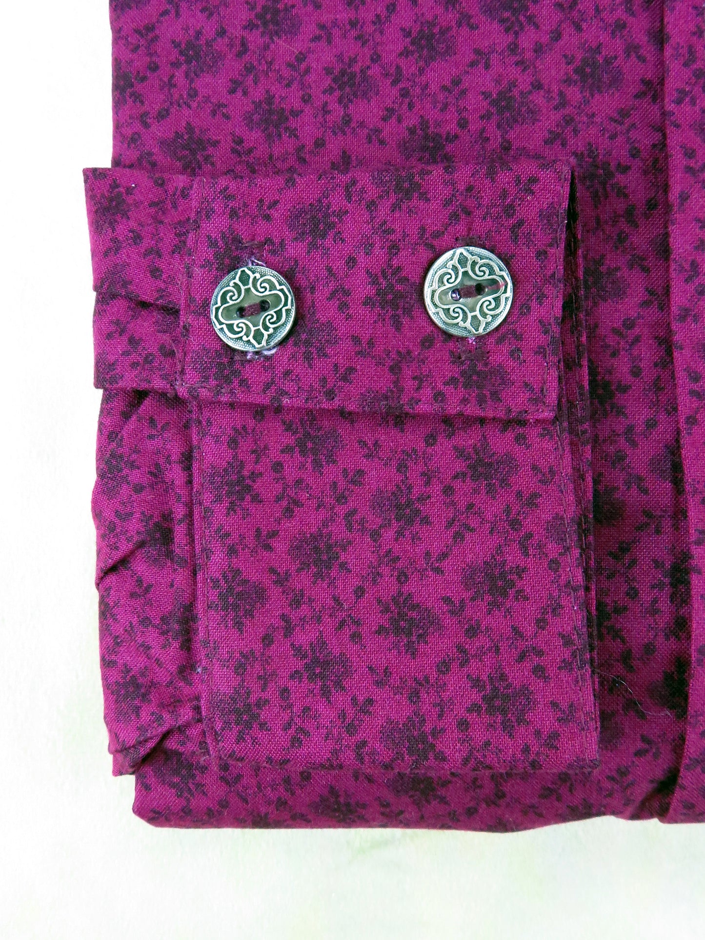Wine Floral Wallpaper Men's Dakota Shirt