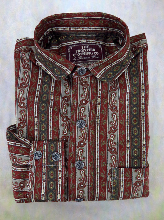 Fandango Red Paisley Stripe Men's Dakota Shirt