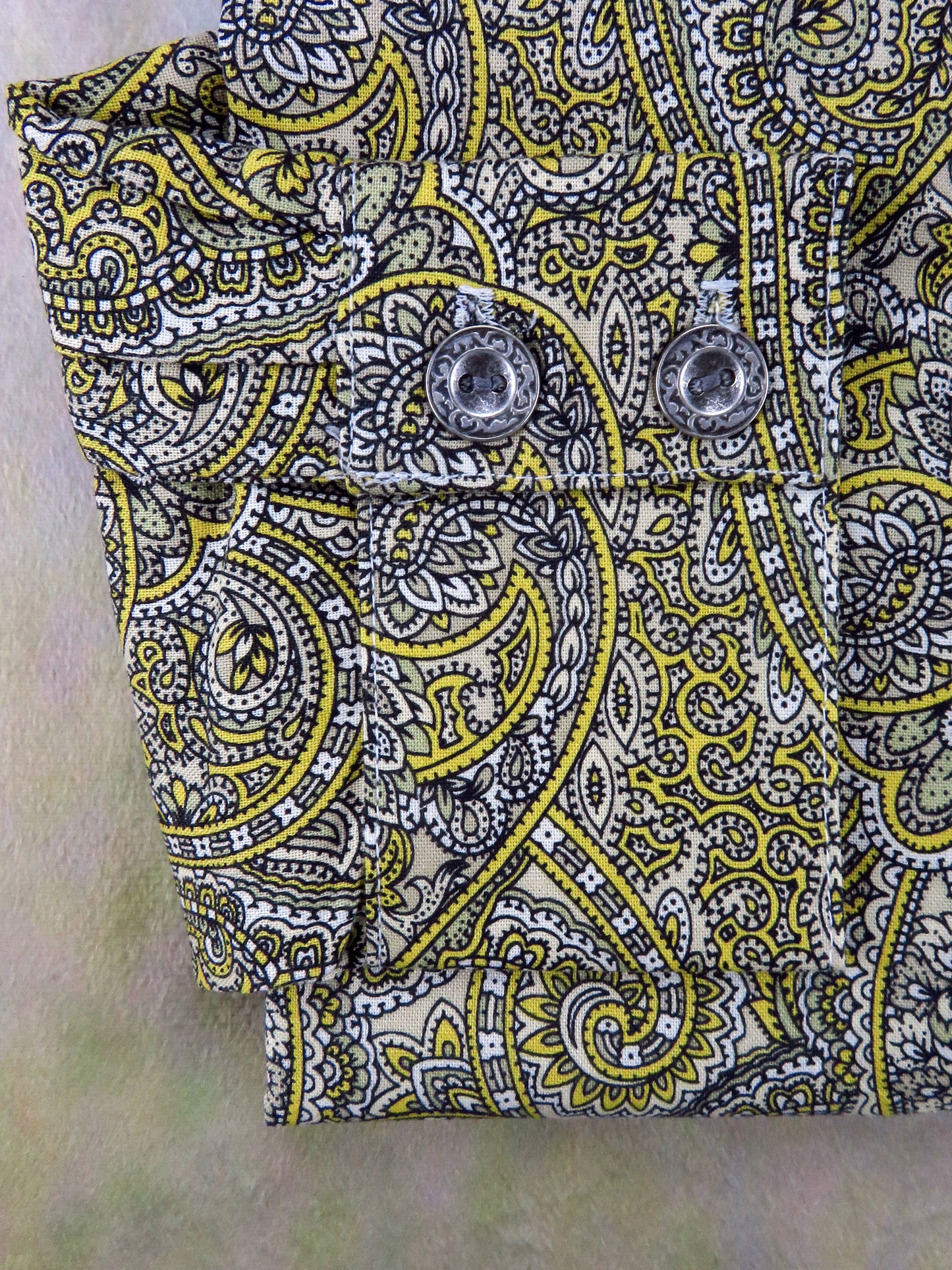 Honeybee Yellow Paisley Floral Men's Dakota Shirt