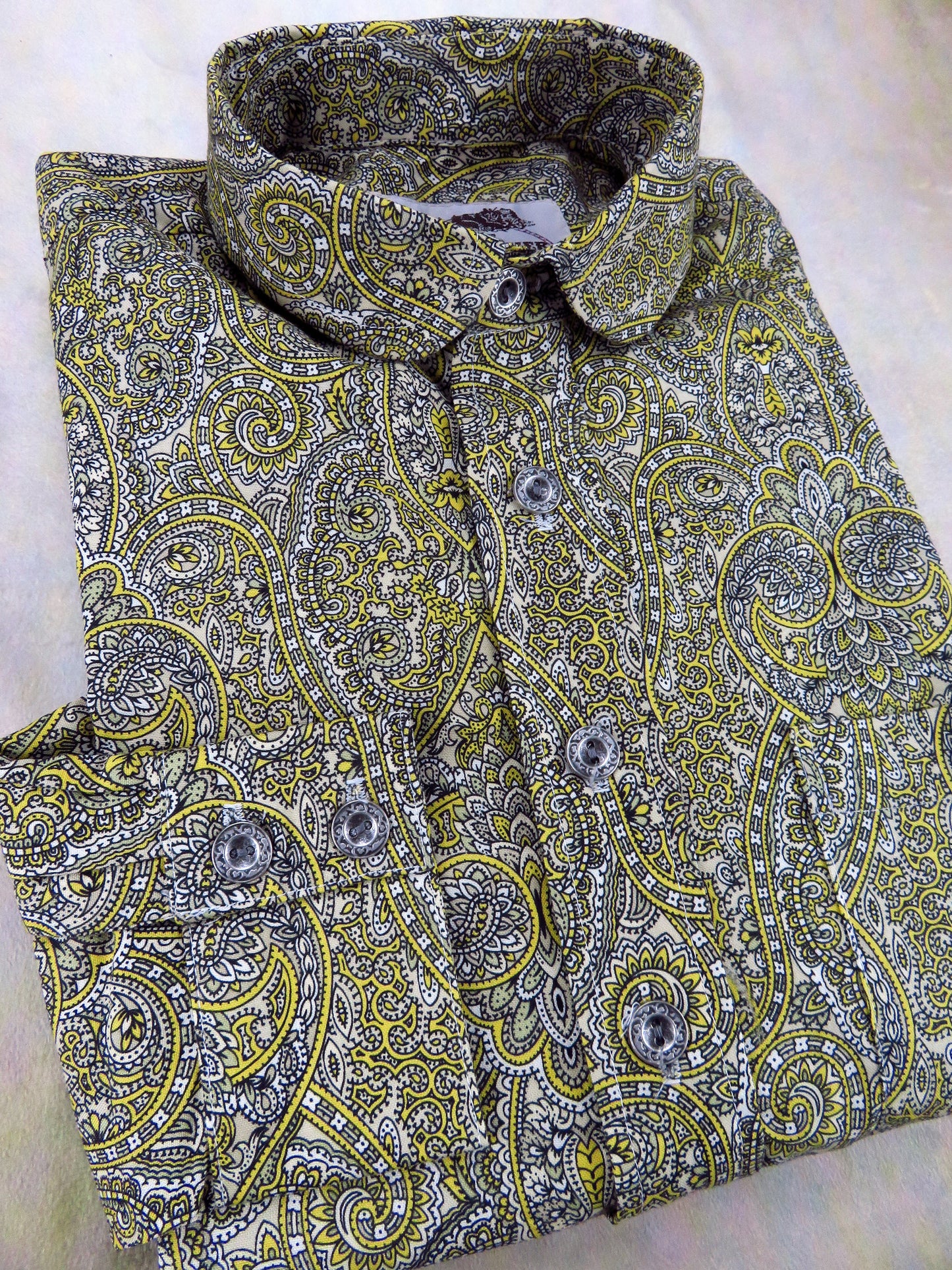 Honeybee Yellow Paisley Floral Men's Dakota Shirt