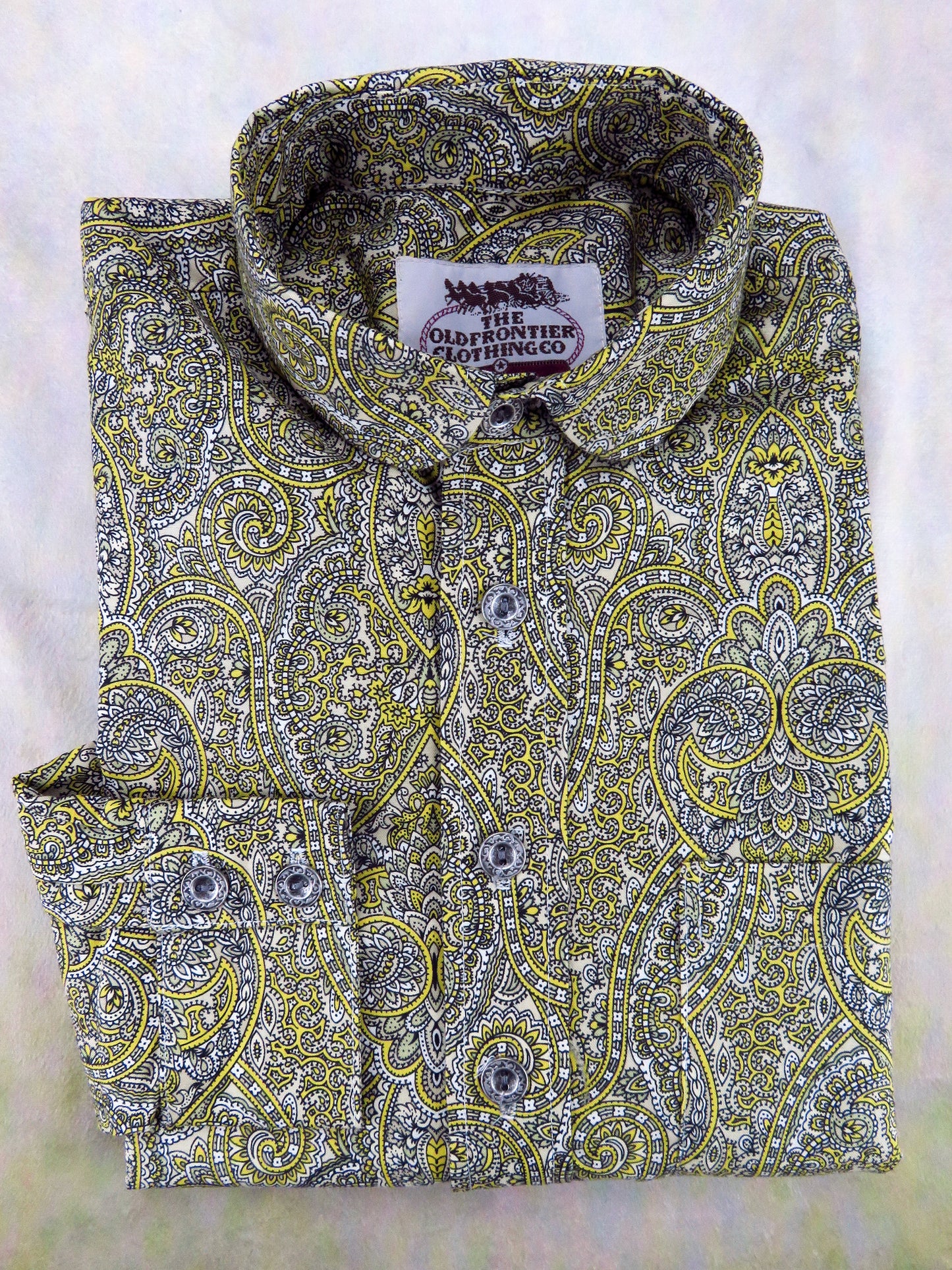 Honeybee Yellow Paisley Floral Men's Dakota Shirt