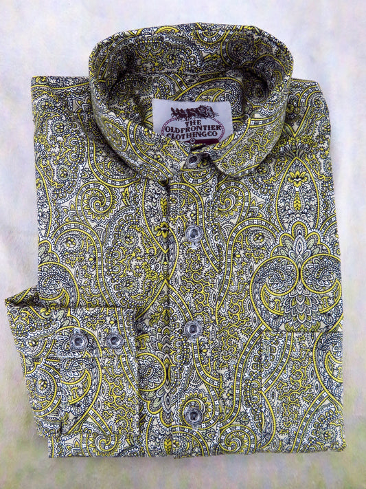 Honeybee Yellow Paisley Floral Men's Dakota Shirt