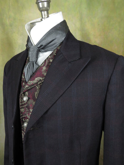 Men's Town Coat - Rust and Navy Bold Glen Plaid #796-B
