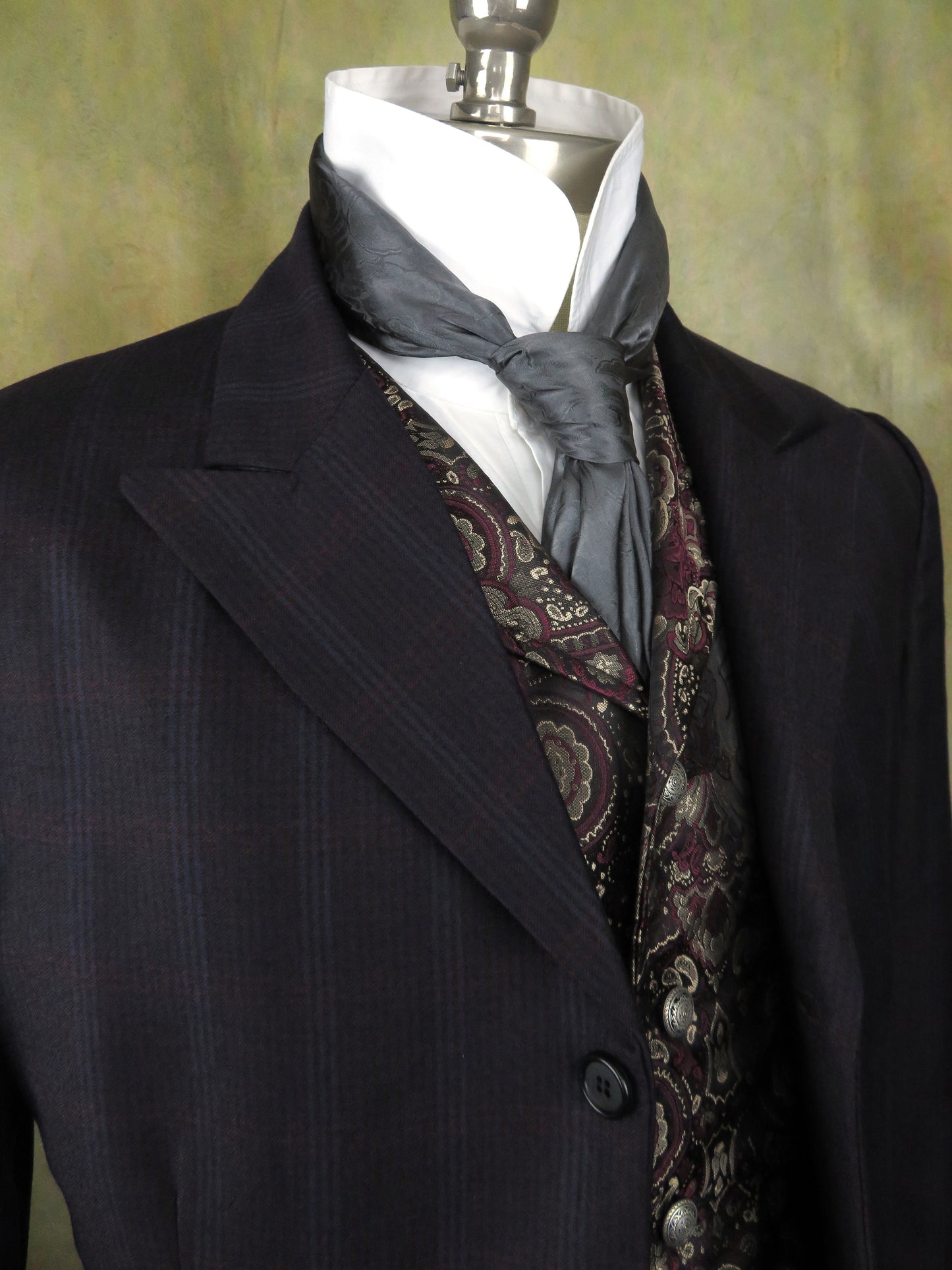 Men's Town Coat - Rust and Navy Bold Glen Plaid #796-B