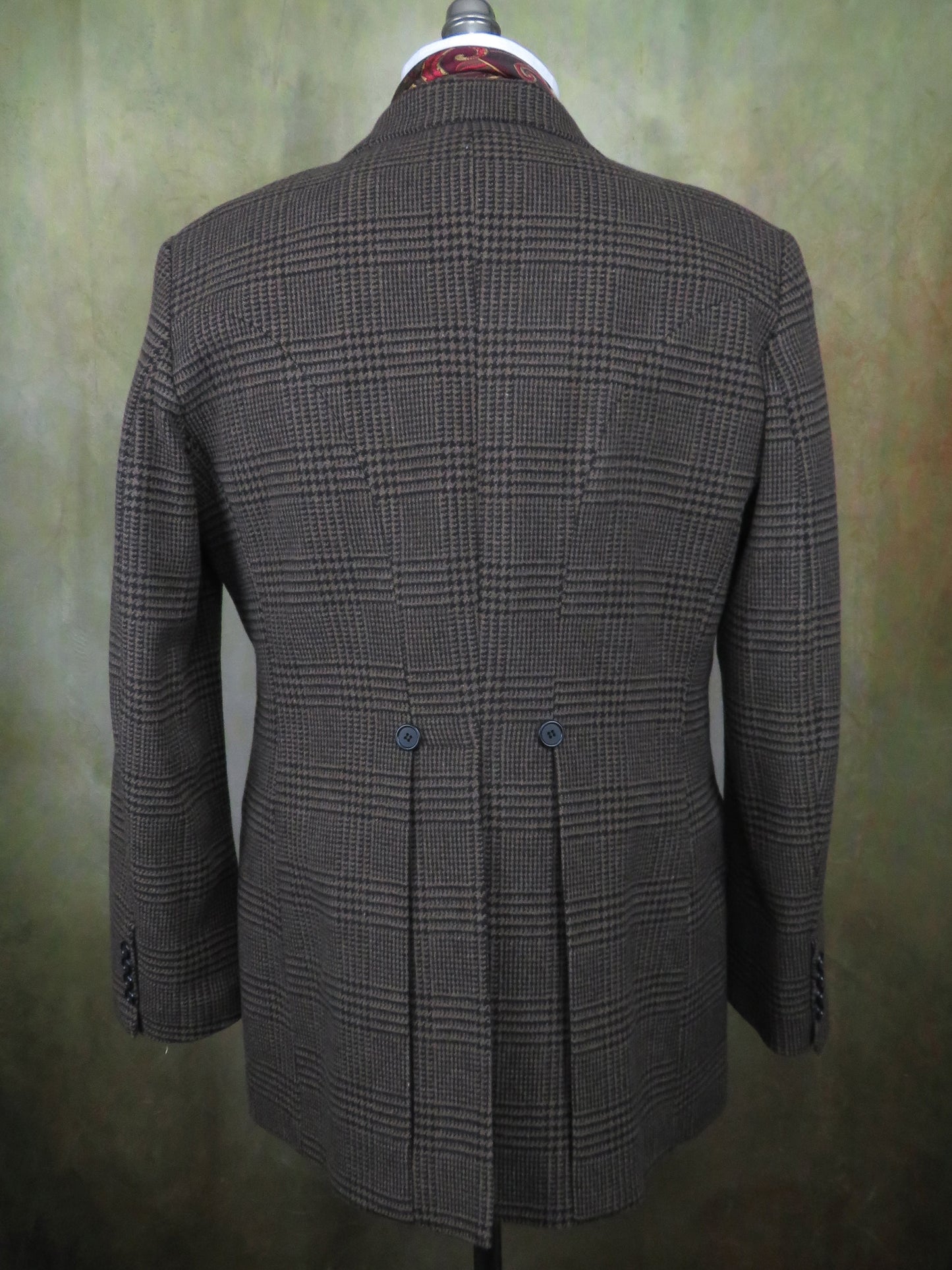 Men's Town Coat - Dark Brown Glen Plaid #616