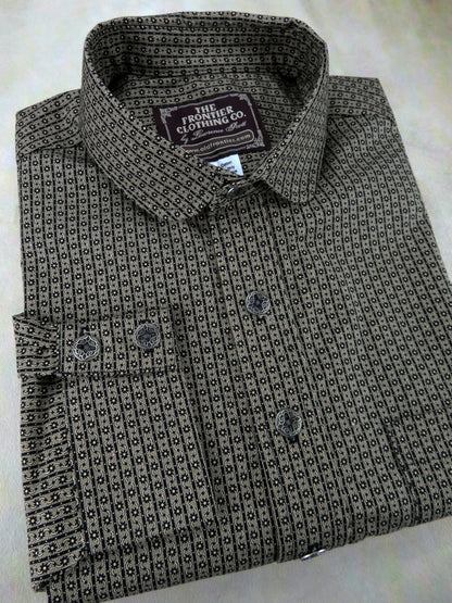 Stone Brown Southwest Medallion Men's Dakota Shirt