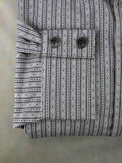 Lavender Filigree Stripe Men's Dakota Shirt